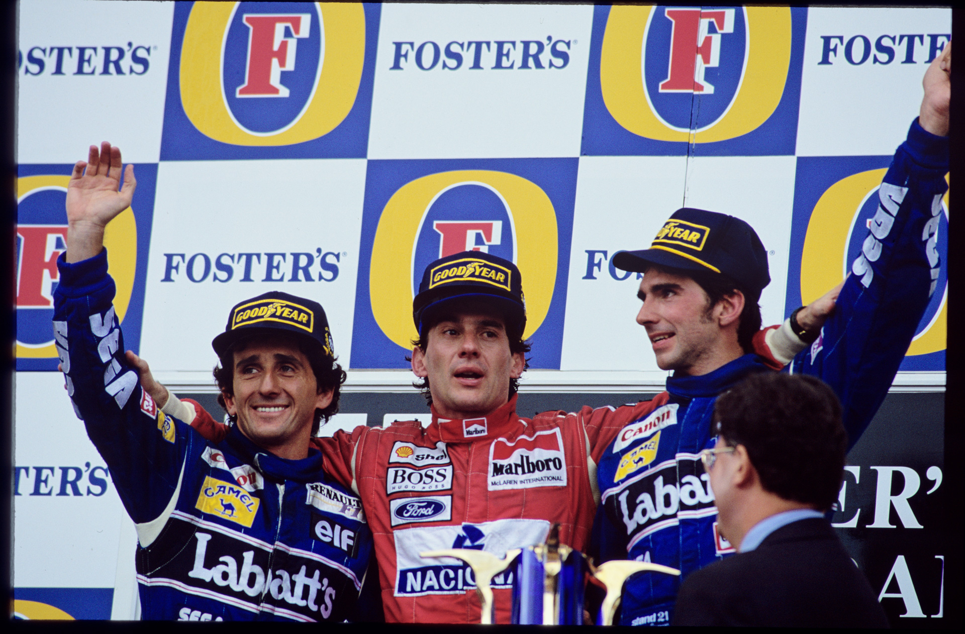 1993 - Ayrton's final race with McLaren, victory at the Australian Grand Prix. Photographer Credit Norio Koike