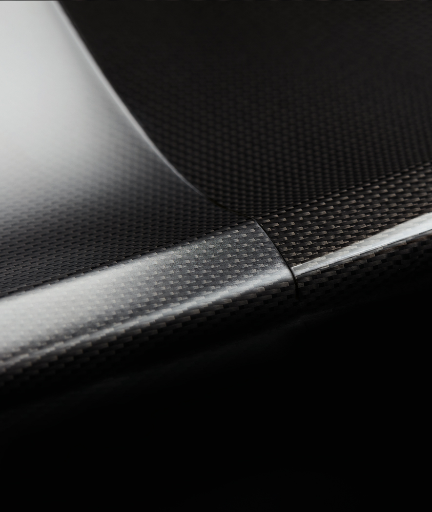 Close up detail of the McLaren carbon fibre weave.