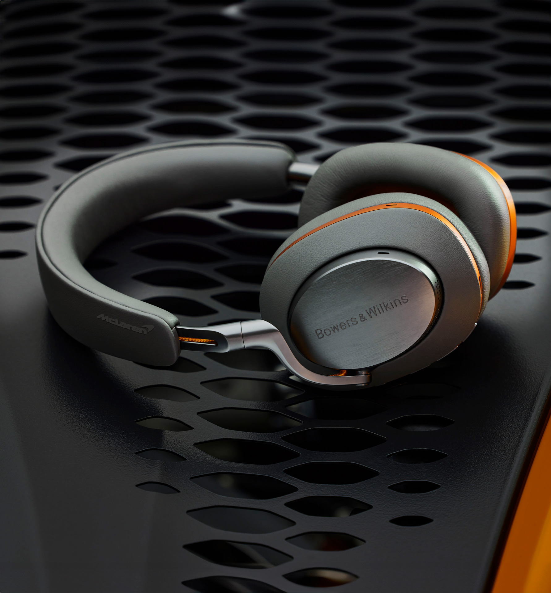 Bowers & Wilkins Px8 McLaren Edition over head headphones.