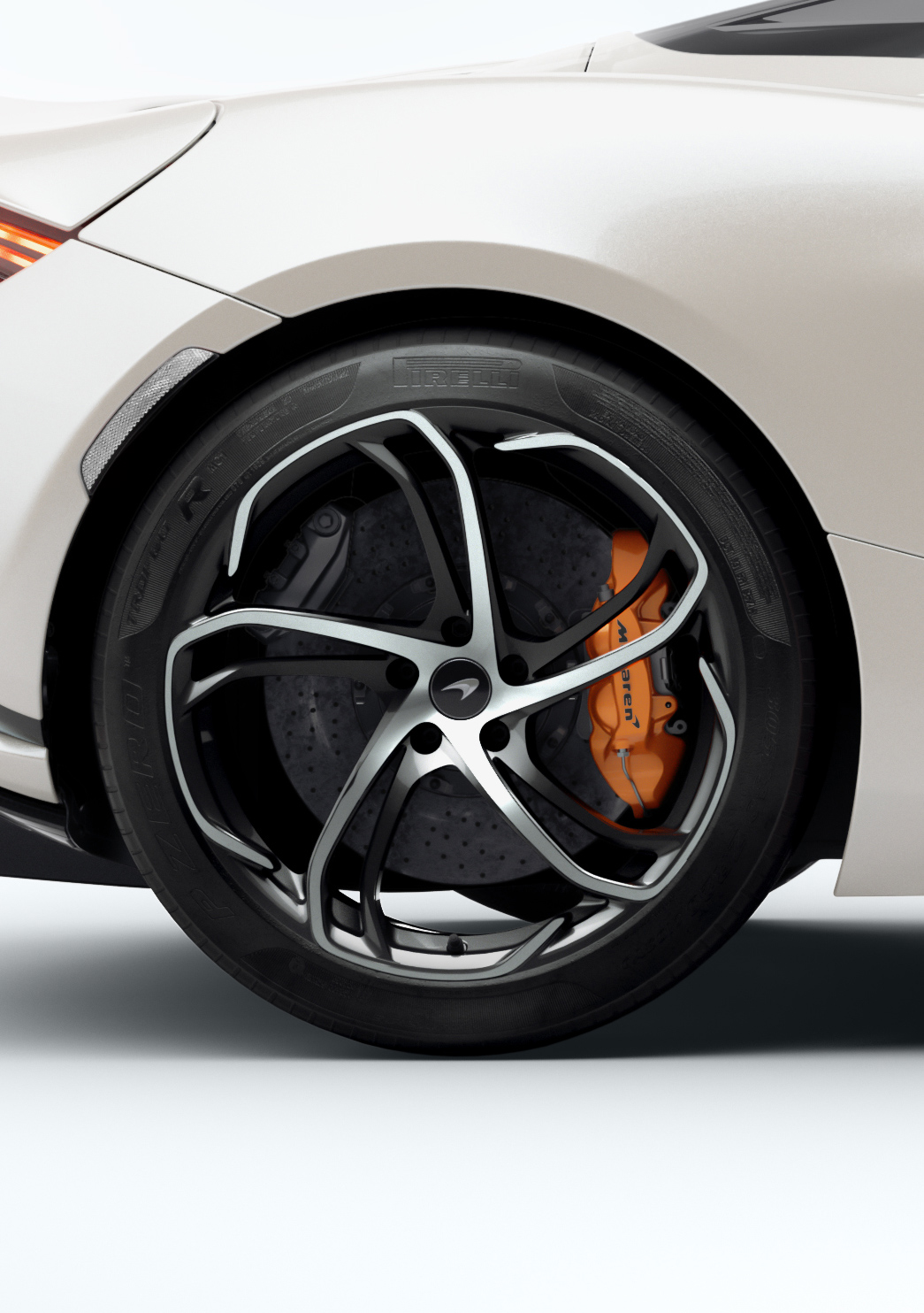 Close up of a Pirelli P ZERO™ CORSA tyre on a McLaren 750S.