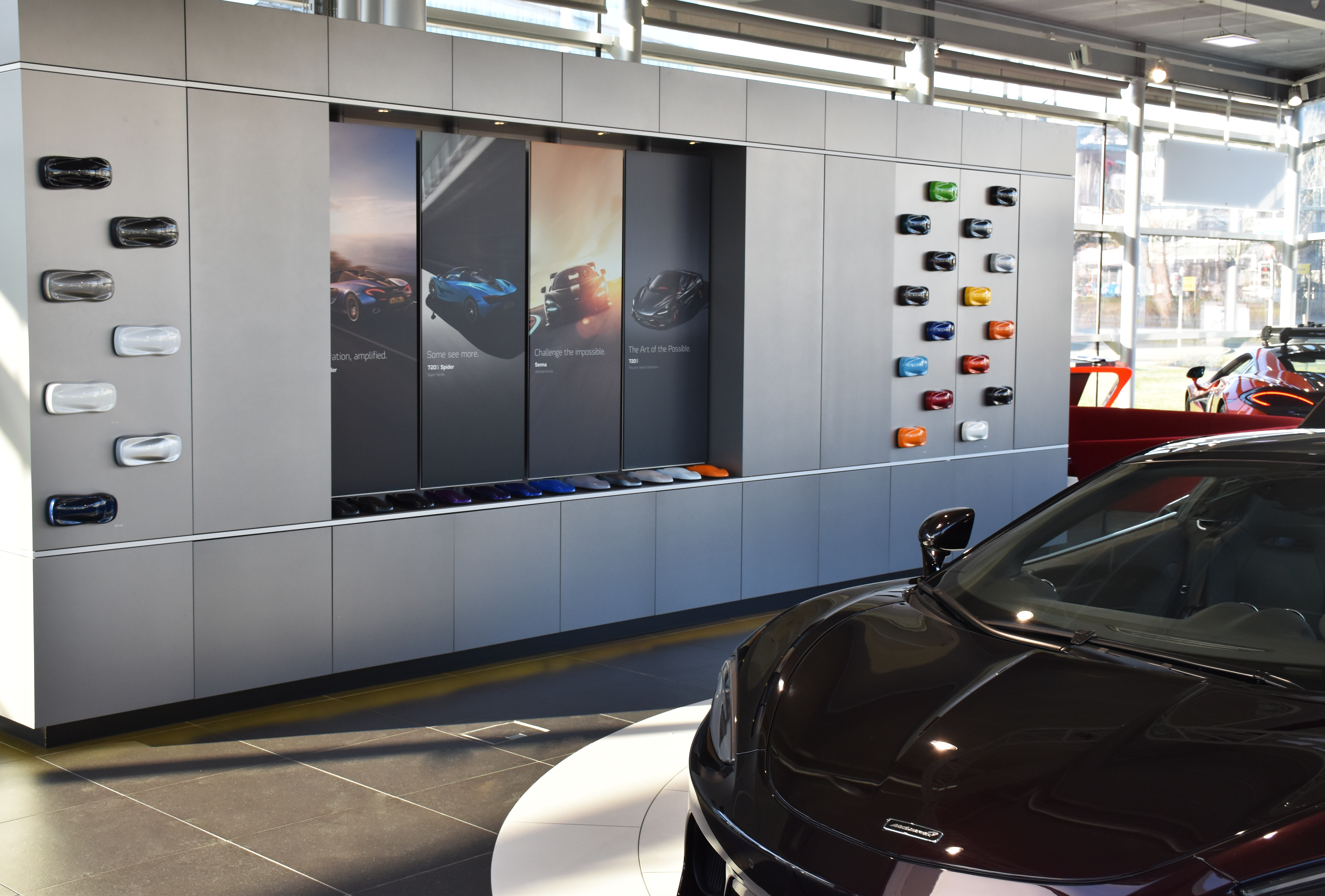 Inside the McLaren Zurich showroom.