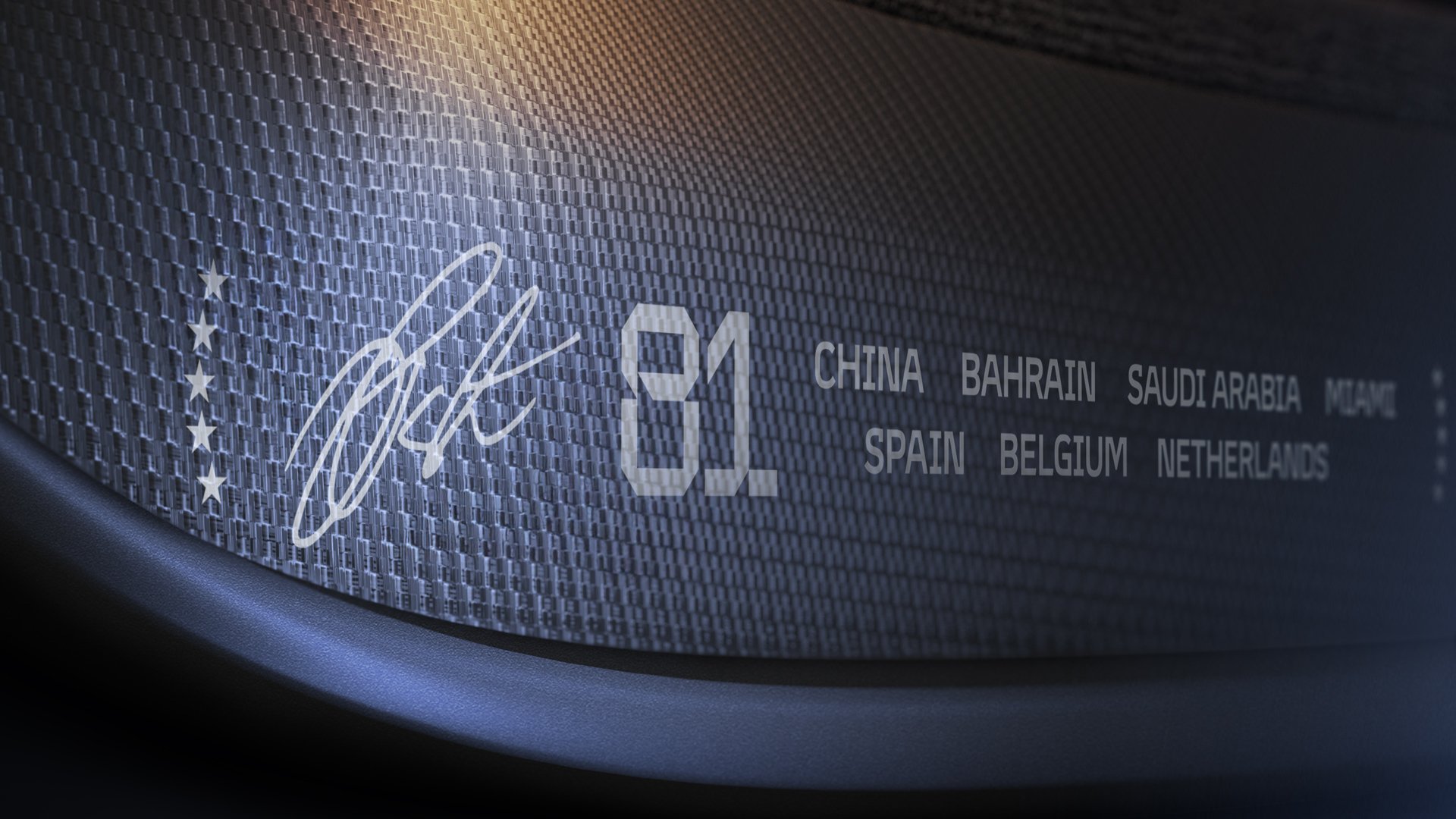 Lando Norris and Oscar Piastri signatures on MCL39 Edition carbon sills