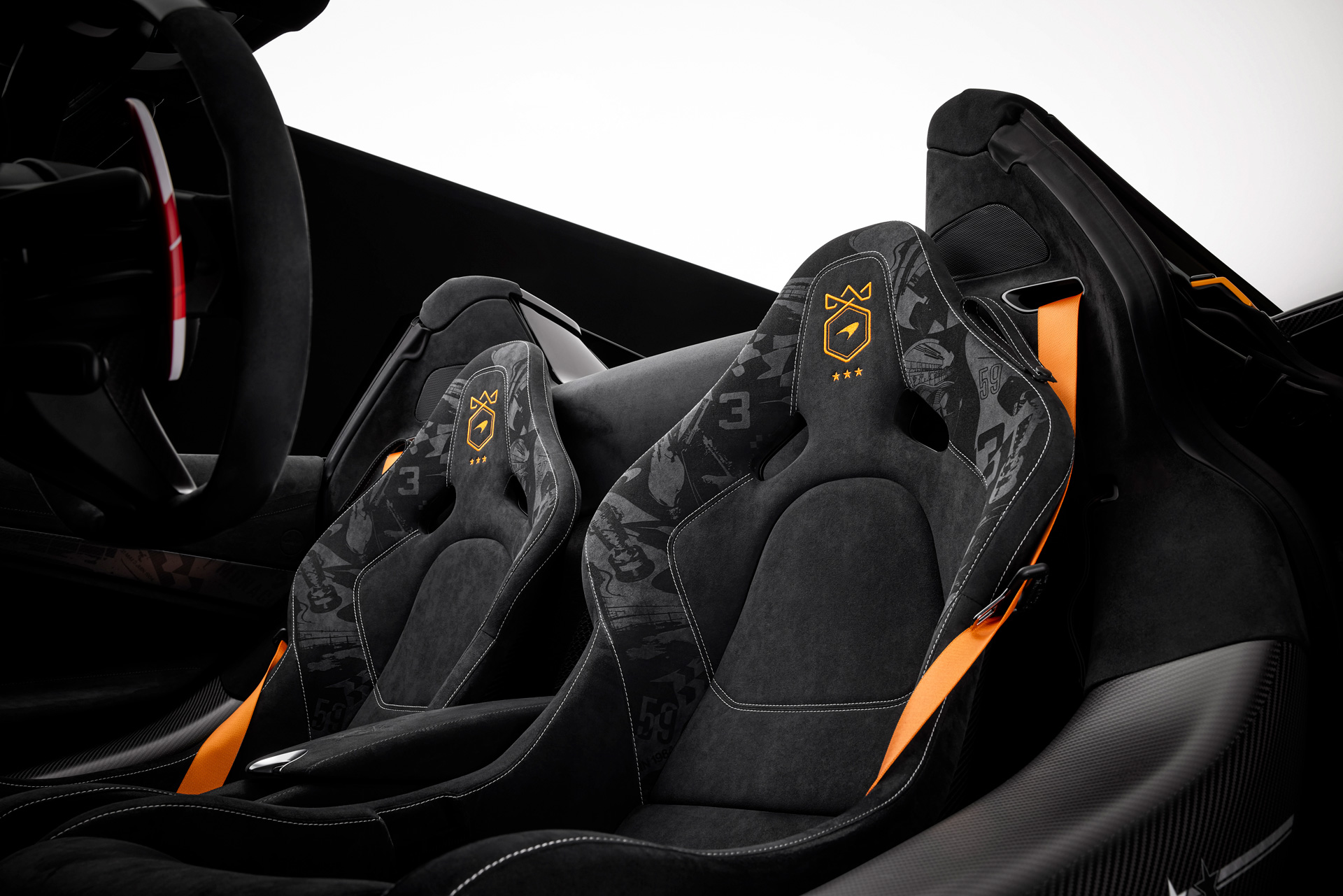 Mclaren 750S with 3-7-59 theme interior seats.