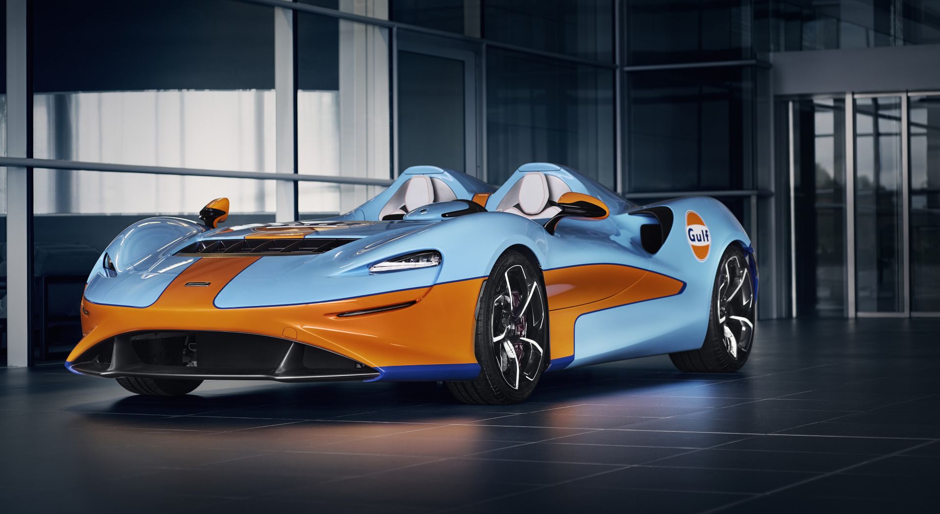 Gulf branded McLaren Elva.